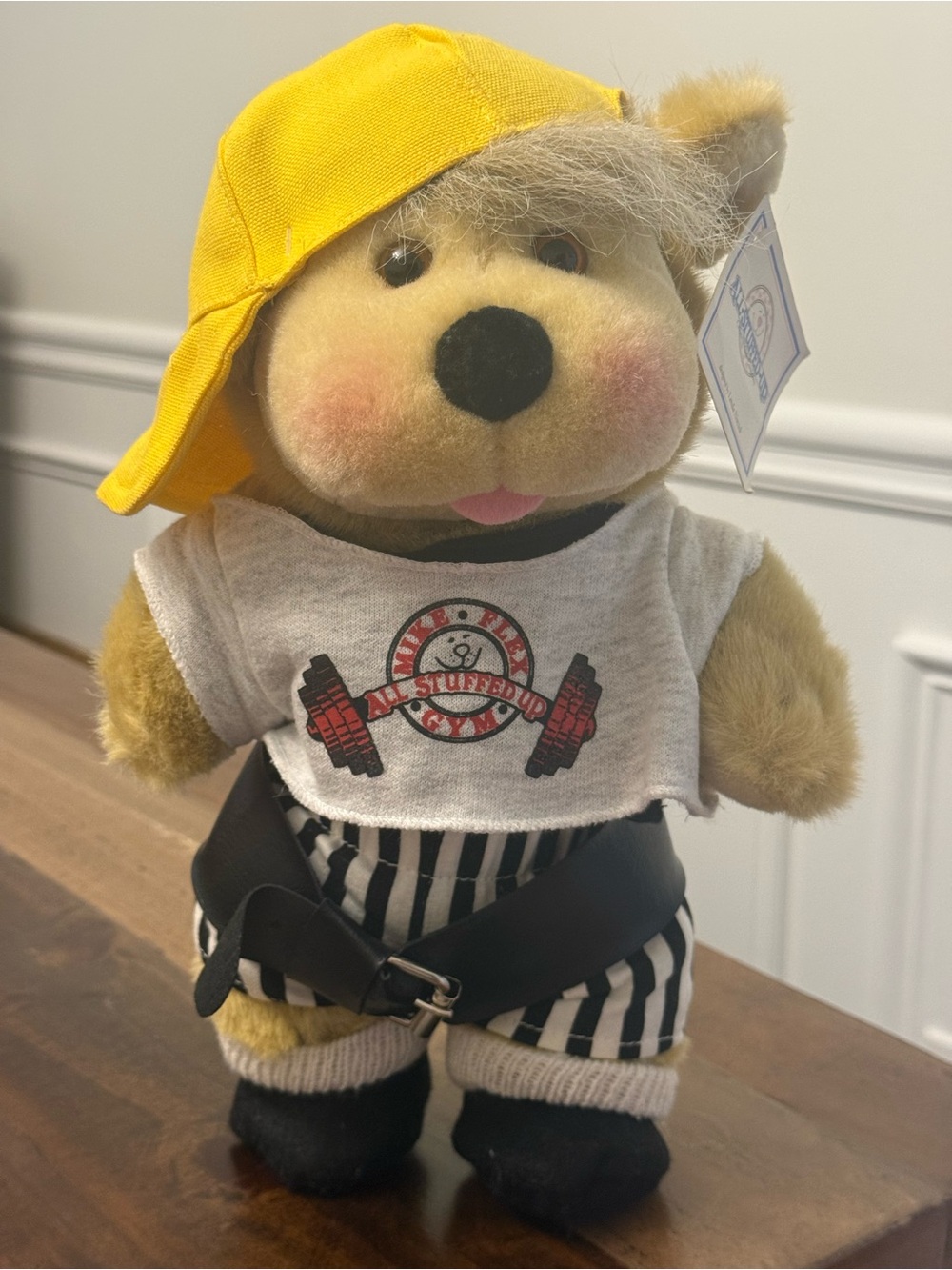RARE 1of1 Linda Novick All Stuffed Up Plush Bear NWT Mike Flex Gym Referee 1991